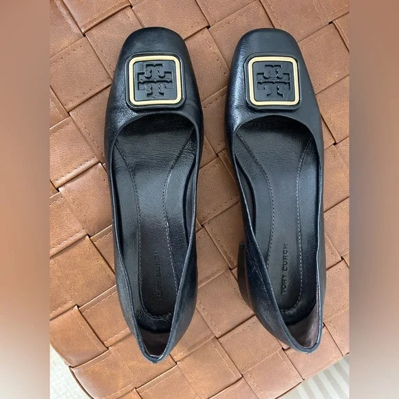 Tory Burch Georgia Leather Pumps Black 1918 Womens Shoes Size 7 - Picture 6 of 12